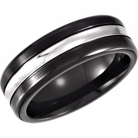 COR243:1012:P Cobalt 7.5mm Grooved Black PVD Design Band