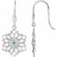 85606:70000:P Sterling Silver Emerald & .06 CTW Diamond Earrings