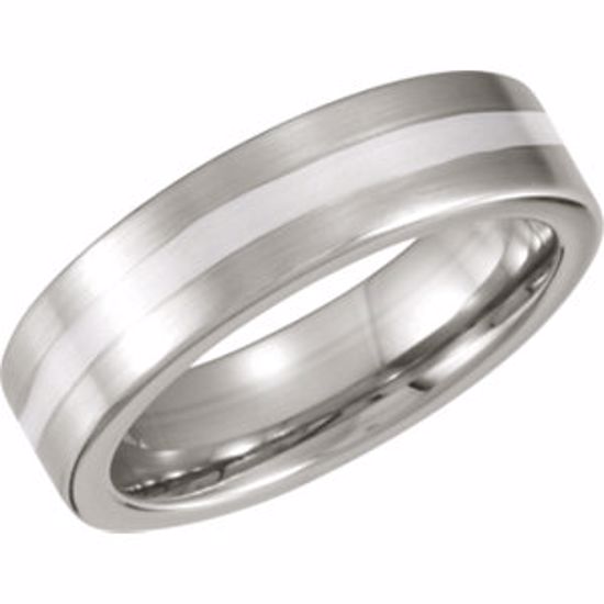 COR229:210:P Cobalt/Continuum Sterling Silver 6mm Flat Band Size 10
