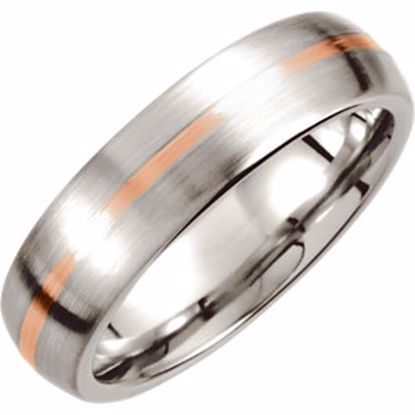 COR167:0010:P Cobalt/14kt Rose 6mm Slightly Domed Band 10