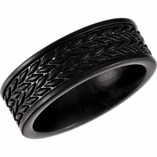 COR244:1012:P Cobalt 8mm Black PVD Design Band