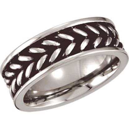 COR245:1012:P Cobalt 8mm Black PVD Design Band