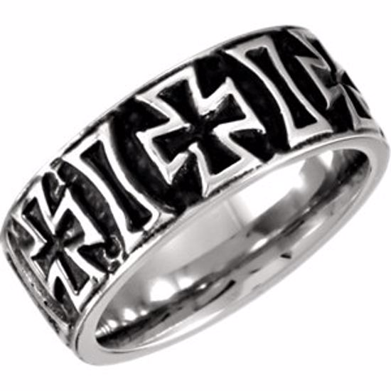 COR248:109:P Cobalt 9mm Black PVD Cross Design Band 9