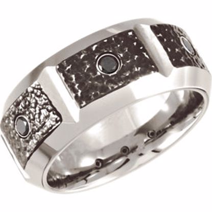 COR252D:1012:P Cobalt 9mm Black Diamond & Black PVD Design Band 12