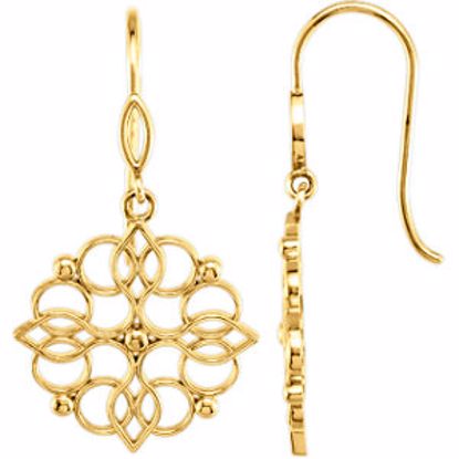 85574:70001:P 14kt Yellow Decorative Earrings