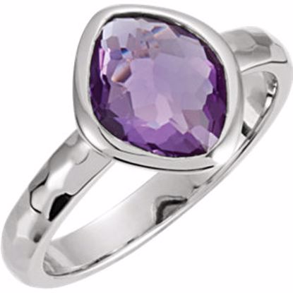 650867:105:P Sterling Silver 10x8x5mm Amethyst Ring Size 6 