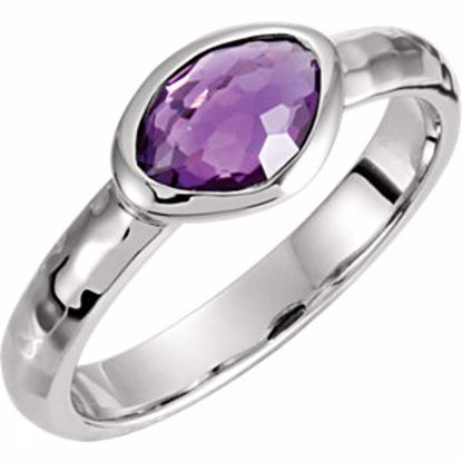 650867:113:P Sterling Silver 7x5x4mm Amethyst Ring Size 7 