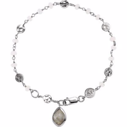 650871:102:P 18kt Yellow Vermeil Moonstone & Labradorite 7.5" Bracelet