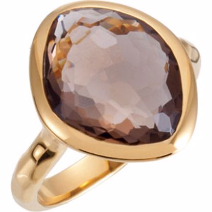 650867:145:P 18kt Vermeil 15x11x6mm Smoky Quartz Ring Size 8 