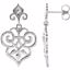 85588:2001:P Sterling Silver with 14kt White Post Decorative Dangle Earrings