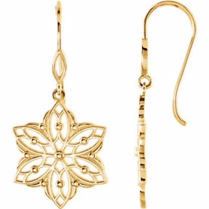 85580:1002:P 14kt Yellow Decorative Dangle Earrings