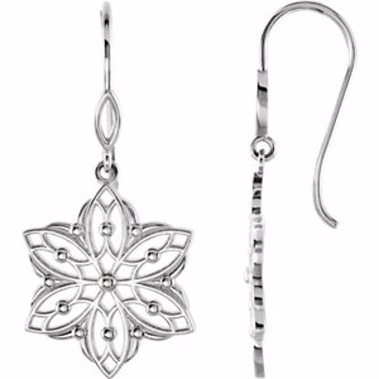 85580:1003:P Sterling Silver Decorative Dangle Earrings