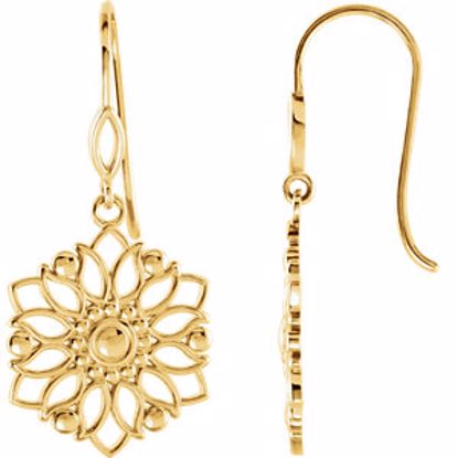 85594:1002:P 14kt Yellow Decorative Dangle Earrings