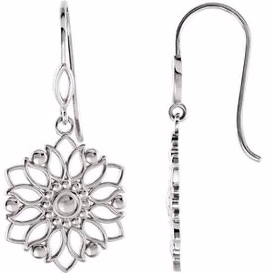 85594:1004:P Sterling Silver Decorative Dangle Earrings