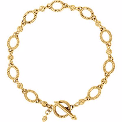 BRC755:100:P 14kt Yellow Metal Fashion 7.5" Bracelet