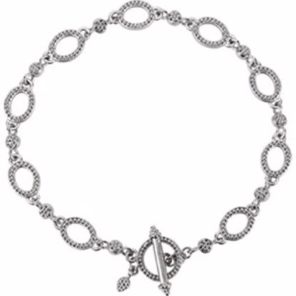 BRC755:101:P 14kt White Metal Fashion 7.5" Bracelet