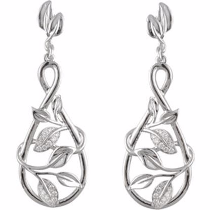 650882:101:P 14kt White 1/5 CTW Diamond Leaf Design Earrings