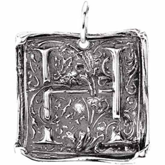 85638:213:P Sterling Silver Initial "H" Vintage Pendant 