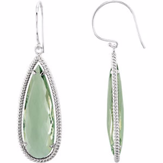 85648:70000:P Sterling Silver Green Quartz Earrings