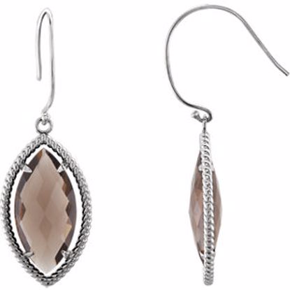 85644:70000:P Sterling Silver Smoky Quartz Rope Design Earrings 