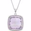 85653:70000:P Sterling Silver 16x16mm Cushion Dangle 18" Necklace