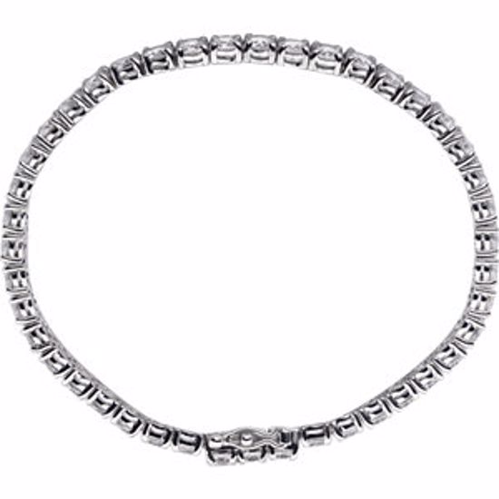 650793:70002:P Sterling Silver 4mm Round Cubic Zirconia Bracelet