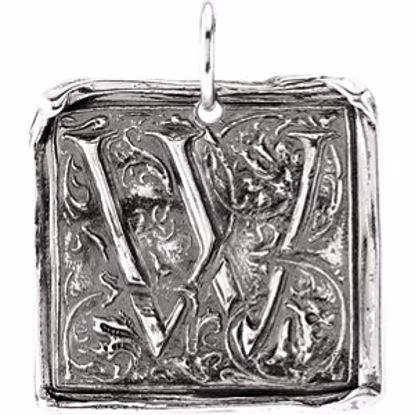 85638:229:P Sterling SilverInitial "W" Vintage Pendant