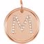 85088:10220:P 14kt Rose 1/8 CTW Diamond Initial "M" Pendant
