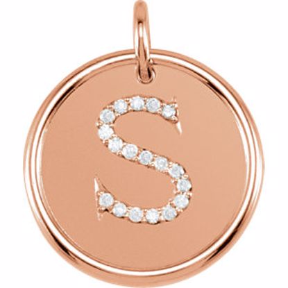 85088:10300:P 14kt Rose 1/10 CTW Diamond Initial "S" Pendant