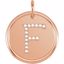 85088:10540:P 14kt Rose .08 CTW Diamond Initial "F" Pendant