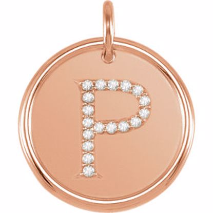 85088:10620:P 14kt Rose 1/10 CTW Diamond Initial "P" Pendant