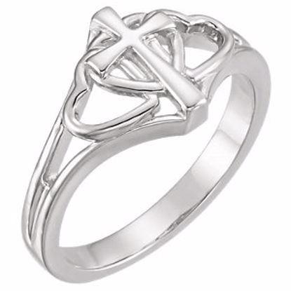 R43009:10001:P 10kt White Covenant Hearts&trade; Ring Size 7