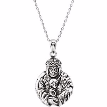 650750:1020:P Sterling Silver God's Embrace of Love 18" Boy Necklace