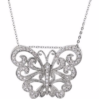 650749:1010:P Sterling Silver Wishes Fulfilled CZ 18" Necklace