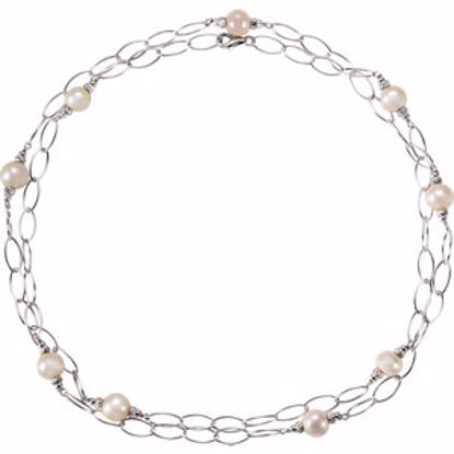 650905:100:P Sterling Silver Freshwater Cultured Pearl 38" Necklace