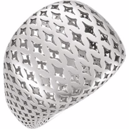 51173:102:P 14kt White Pierced Style Ring
