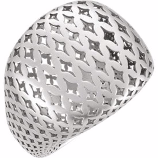 51173:102:P 14kt White Pierced Style Ring