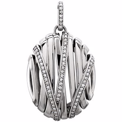 85694:200:P 14kt White 1/3 CTW Diamond Nest Design Pendant