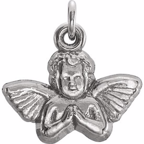 R6500:65848:P Sterling Silver 11x12mm Angel Baby Pendant