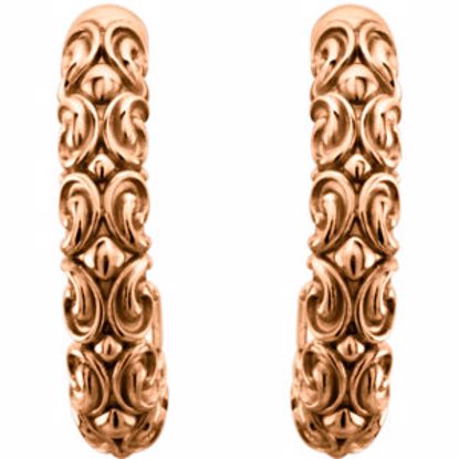 85706:105:P 14kt Rose 20x4.1mm Sculptural-Inspired Half-Hoop Earrings