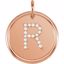85088:10700:P 14kt Rose 1/10 CTW Diamond Initial "R" Pendant