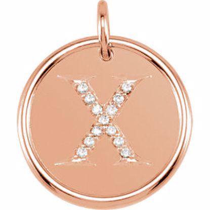 85088:10930:P 14kt Rose .06 CTW Diamond Initial "X" Pendant