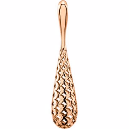 85670:104:P 14kt Rose Pierced Teardrop Pendant