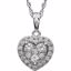 650865:100:P 14kt White 3/8 CTW Halo-Styled Diamond Heart 18" Necklace