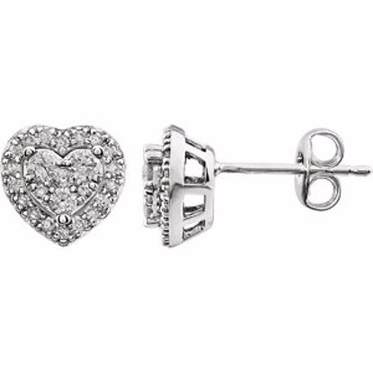 650866:100:P 14kt White 3/8 CTW Diamond Halo-Styled Stud Earrings