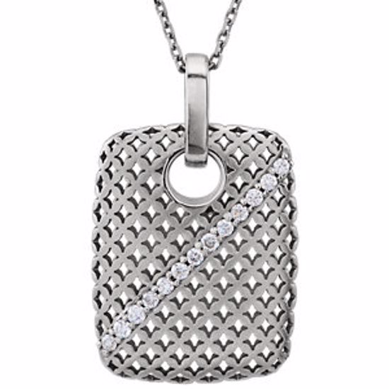 85678:1040:P 14kt White 1/8 CTW Diamond Pierced Style 18" Necklace