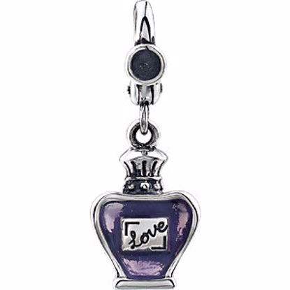 85735:100:P Sterling Silver Love Perfume Bottle Charm