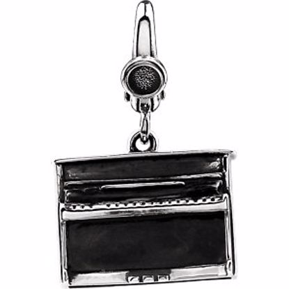 85744:100:P Sterling Silver Piano Charm