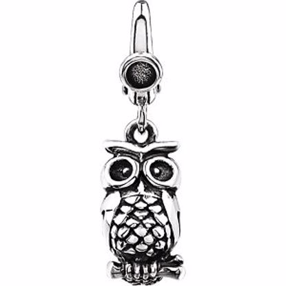 85752:100:P Sterling Silver Owl Charm