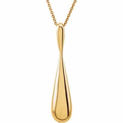 85666:105:P 14kt Yellow 40x8.3mm Teardrop-Shaped 18" Necklace